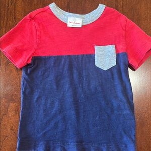 Kids size 3 or 90 Red and Blue Colorblock T-Shirt